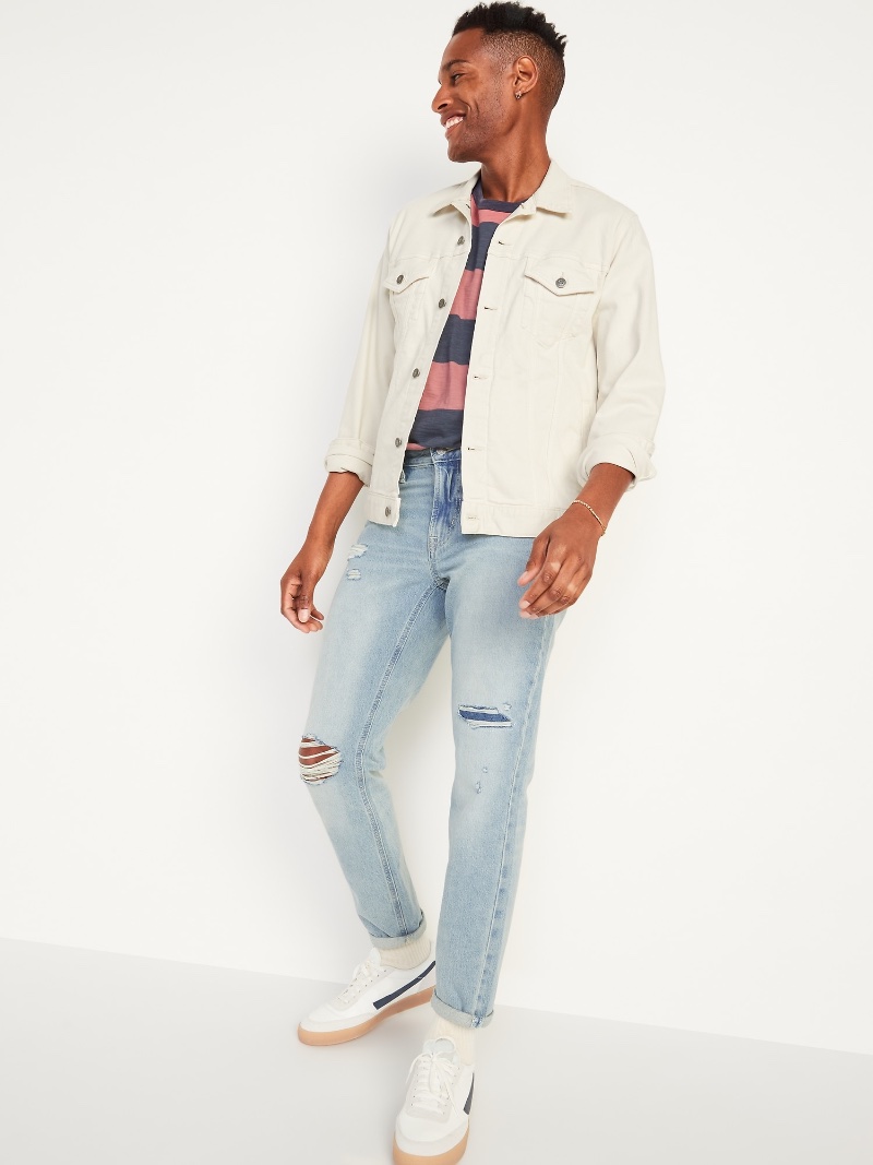 Types of Jeans Straight Taper Old Navy Light Wash Ripped