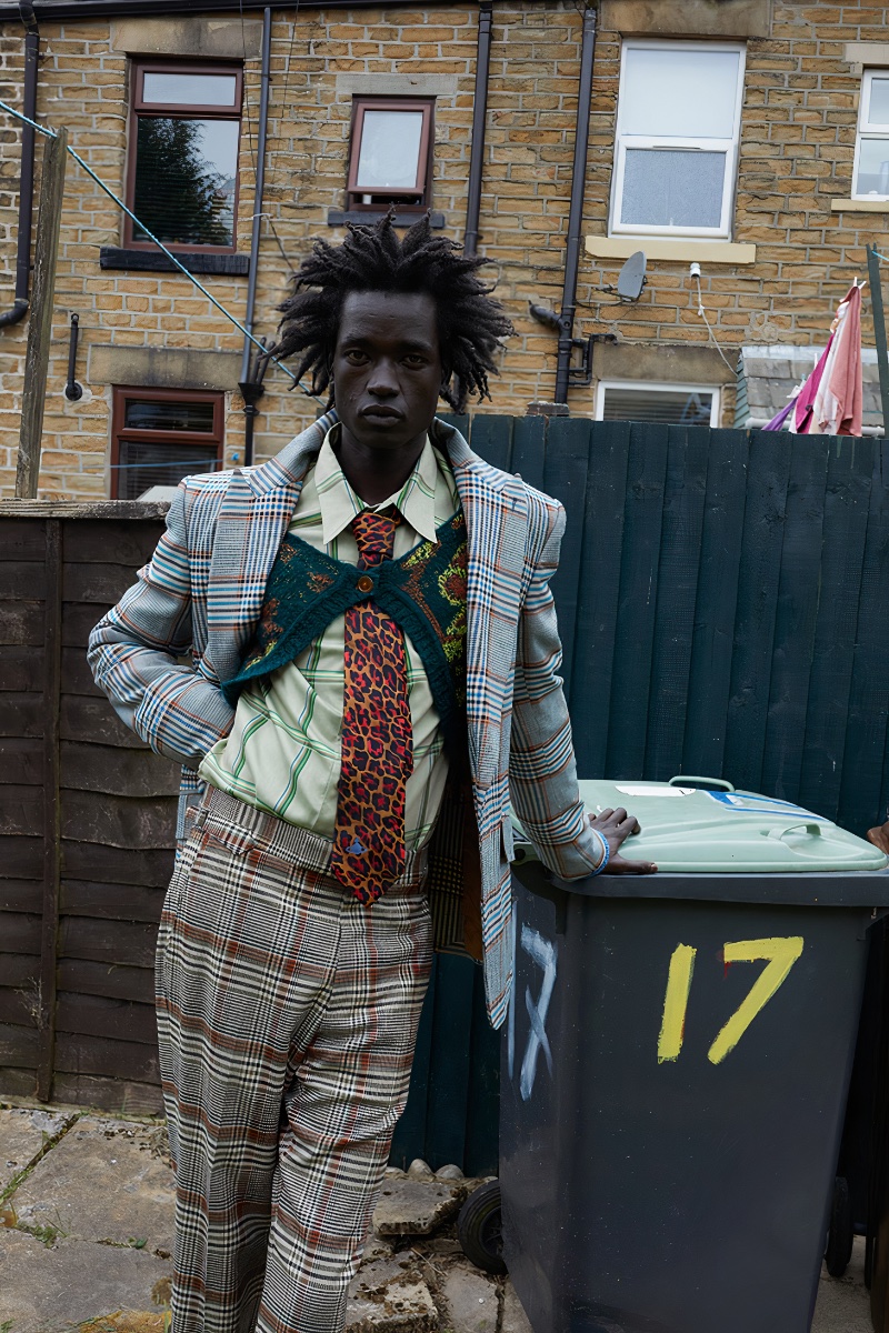 Zakaria Dau dons tailoring for Vivienne Westwood's fall-winter 2023 campaign. 