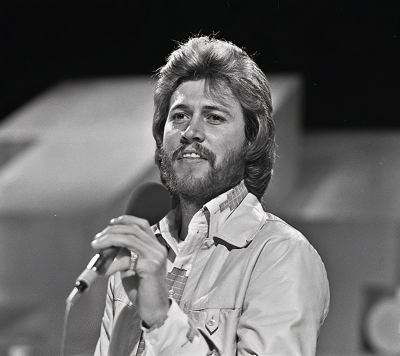 Barry Gibb Bee Gees 1973 AVRO TopPop Dutch Television Show Hair Men