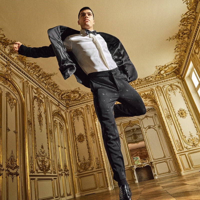 Professional tennis player Carlos Alcaraz fronts the Louis Vuitton New Formal collection campaign.