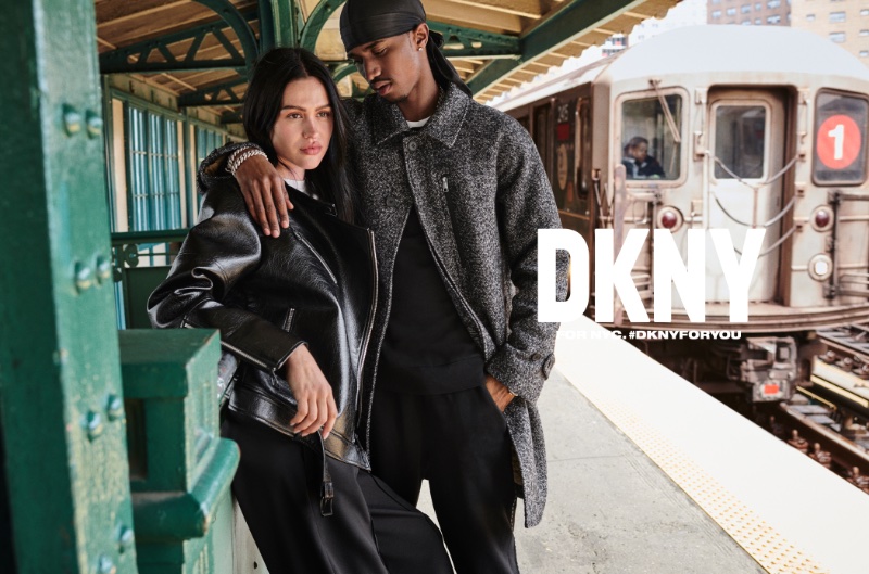 DKNY enlists Amelia Gray Hamlin and Christian Combs as its fall-winter 2023 campaign stars. 