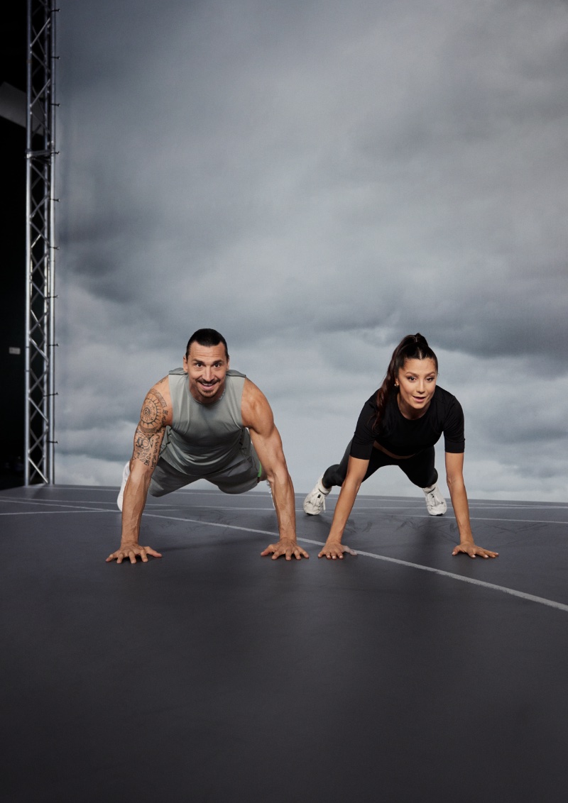 H&M Move Global Brand Movers Zlatan Ibrahimović and Nadia Nadim work out.