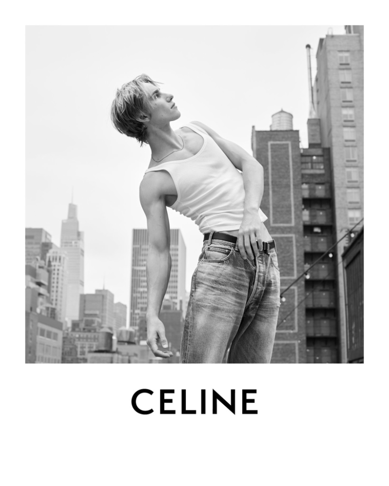 Actor Levon Hawke sports a Celine tank with jeans.