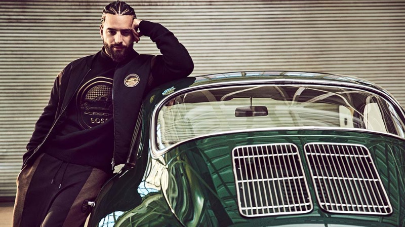Going sporty, Maluma stars in the new Porsche x BOSS fall-winter 2023 collection campaign. 