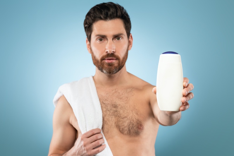 Man Holding Conditioner