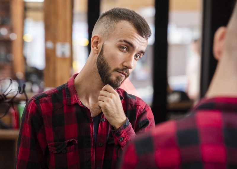Man with Thinning Hair Buffalo Check Shirt » 15 Haircuts for Men with Thin Hair: The Best Modern Styles Man with Thinning Hair Buffalo Check Shirt