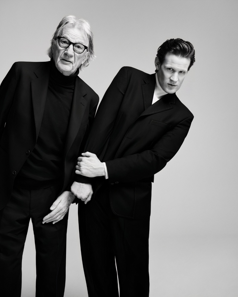 Paul Smith and Matt Smith share the frame for the British designer's fall-winter 2023 campaign. 