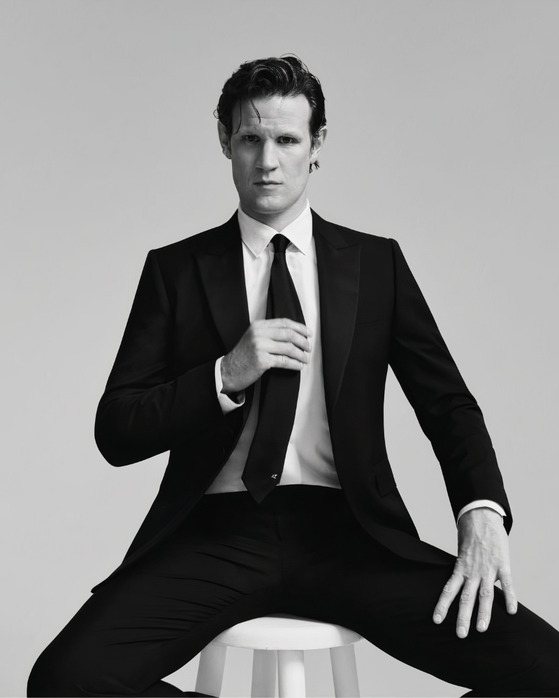 Actor Matt Smith suits up for Paul Smith's fall-winter 2023 campaign. 