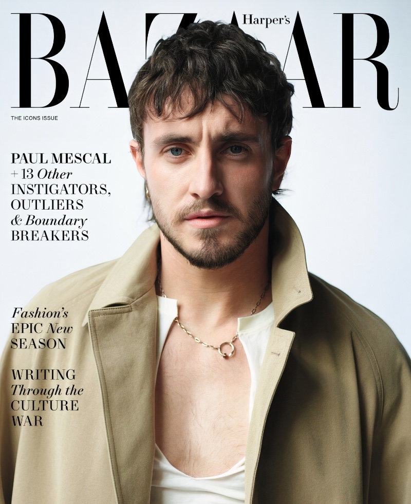 Paul Mescal covers the September 2023 issue of Harper's Bazaar.