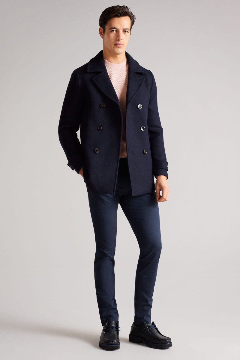 Pea Coat Navy Men Ted Baker London