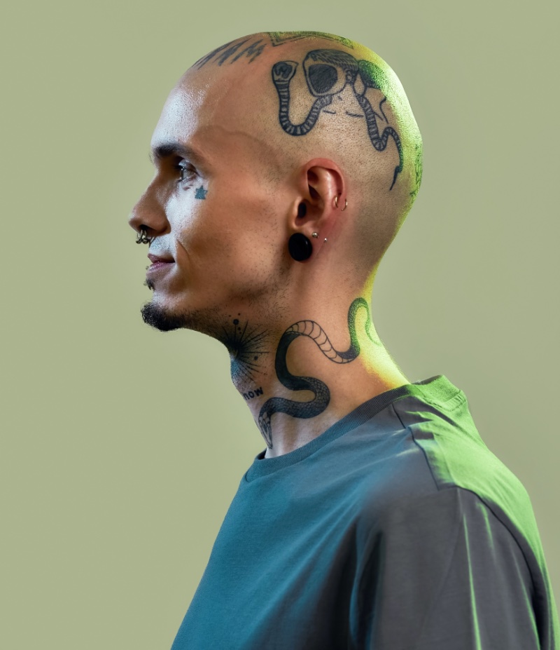 Snake Neck Tattoo Men