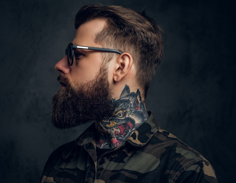 Wolf Neck Tattoo Men