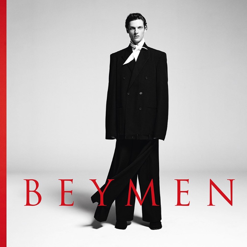Valentin Caron wears Etro and Balenciaga for Beymen's fall-winter 2023 campaign.