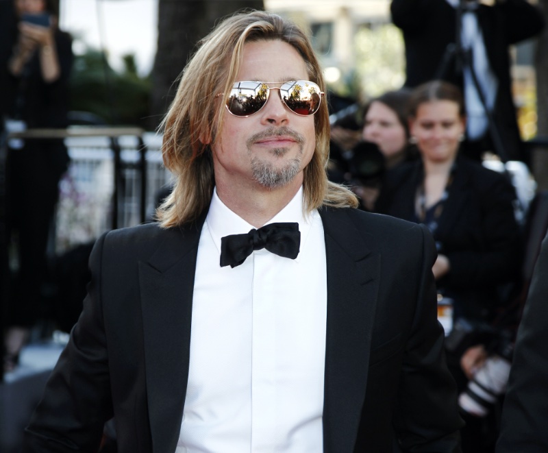 Brad Pitt Tuxedo Aviator Sunglasses Long Hair 2012 » Brad Pitt’s Hairstyles: Iconic Cuts with Character Brad Pitt Tuxedo Aviator Sunglasses Long Hair 2012