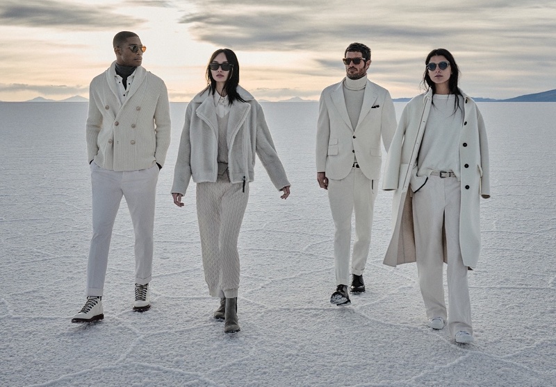 Shades of white set the tone for Brunello Cucinelli's fall-winter 2023 campaign. » Brunello Cucinelli Evokes Nature's Palette for Fall Shades of white set the tone for Brunello Cucinelli's fall-winter 2023 campaign.