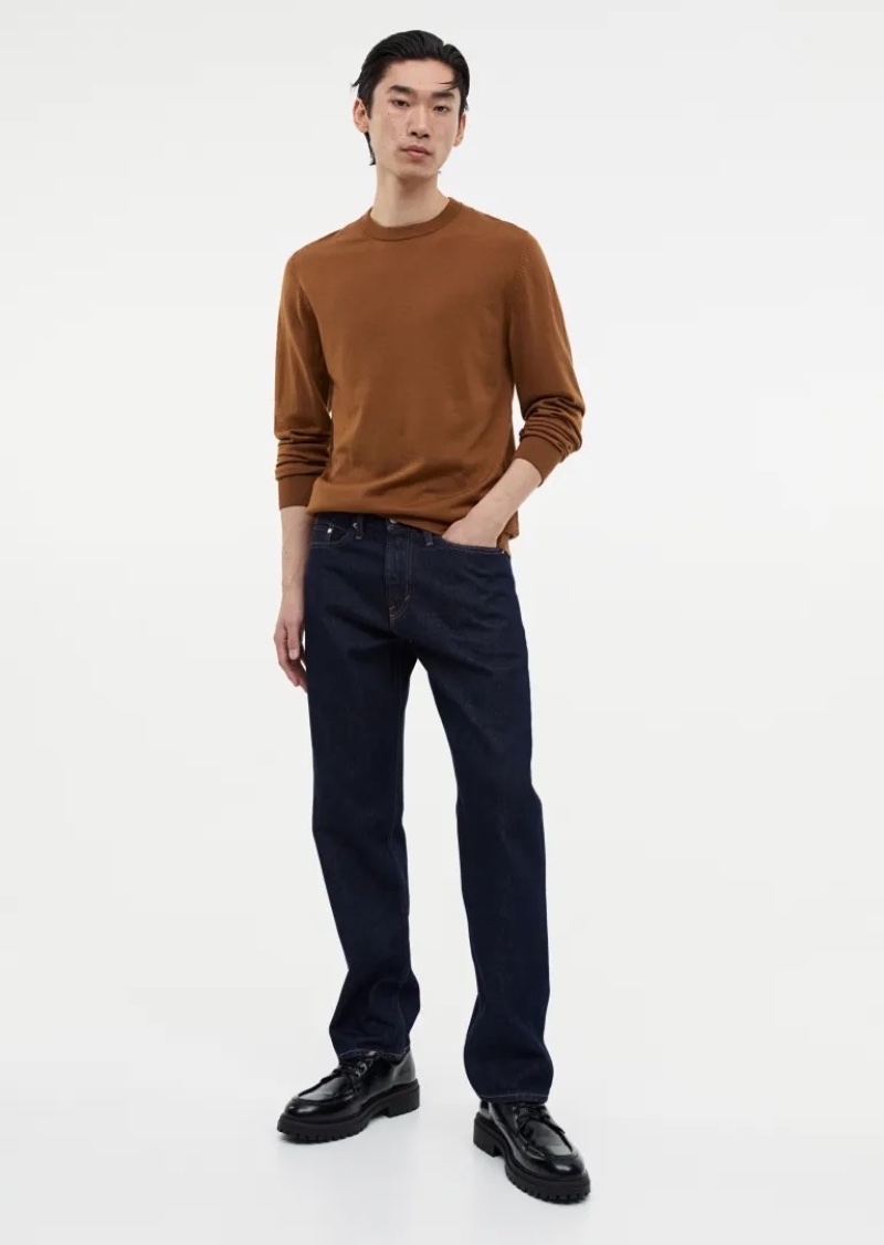 Business Casual Jeans Crewneck Sweater Men H&M