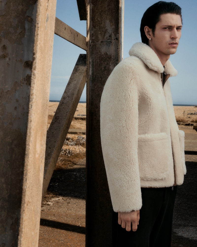 COS Men Reversible Shearling Jacket Fall 2023 Justin Eric Martin