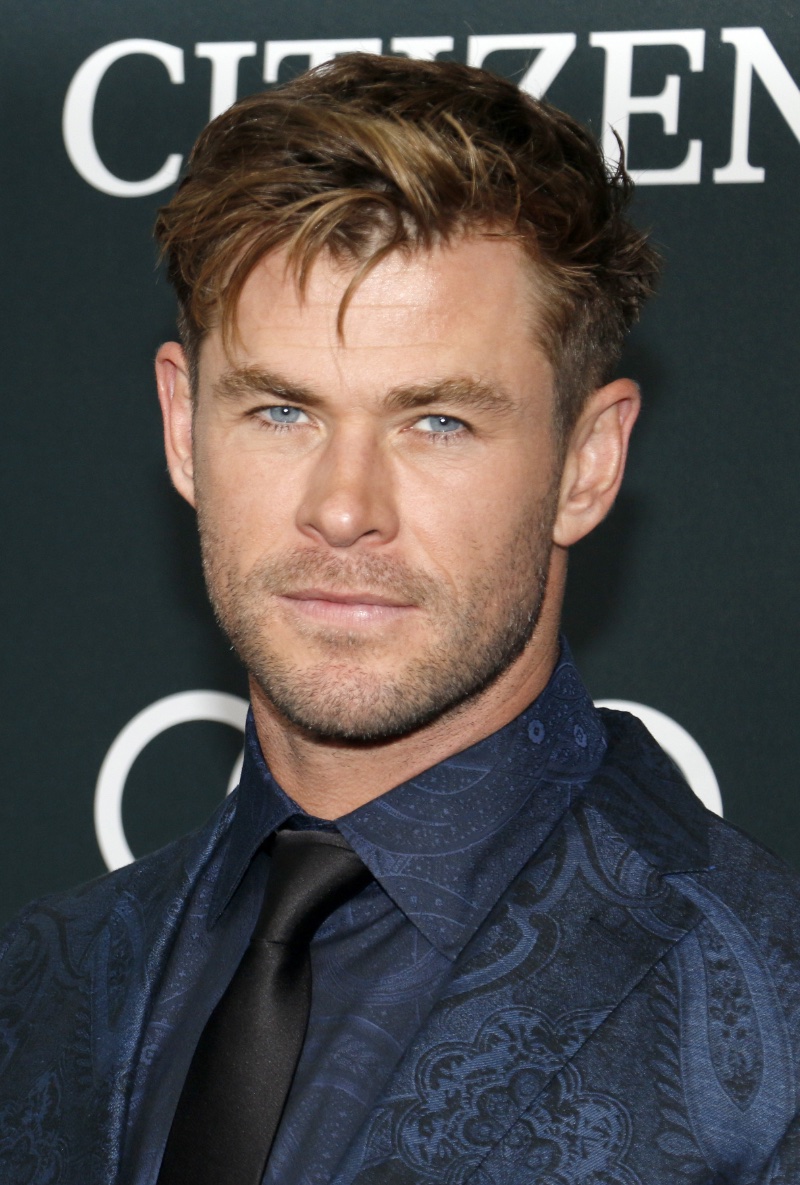 Chris Hemsworth Messy Tapered Fade 2019