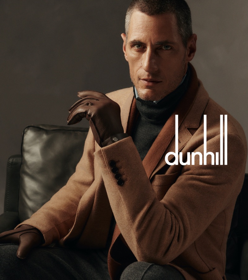 Axel Hermann is a dapper vision for Dunhill's fall-winter 2023 campaign.