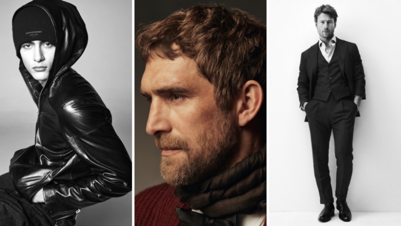 Week in Review: Akbar Shamji for Steven Meisel New York for Zara collection, Will Chalker for Dunhill fall-winter 2023 campaign, and Glen Powell for Brioni fall-winter 2023 advertisement.