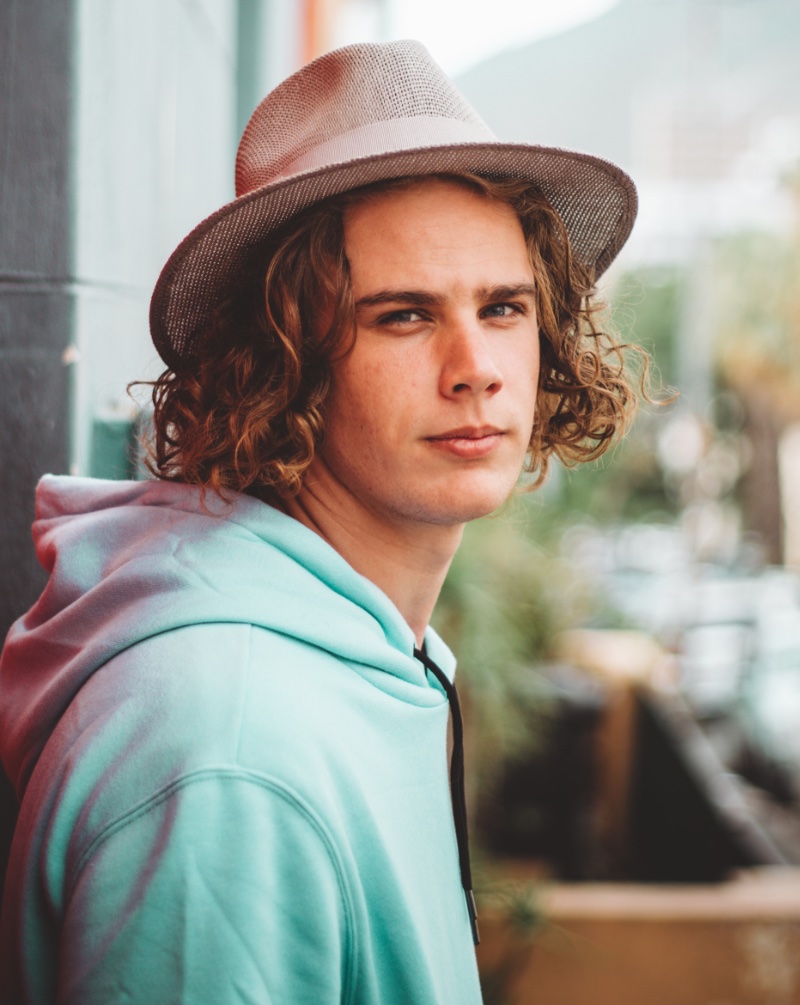 Man Wearing Straw Hat