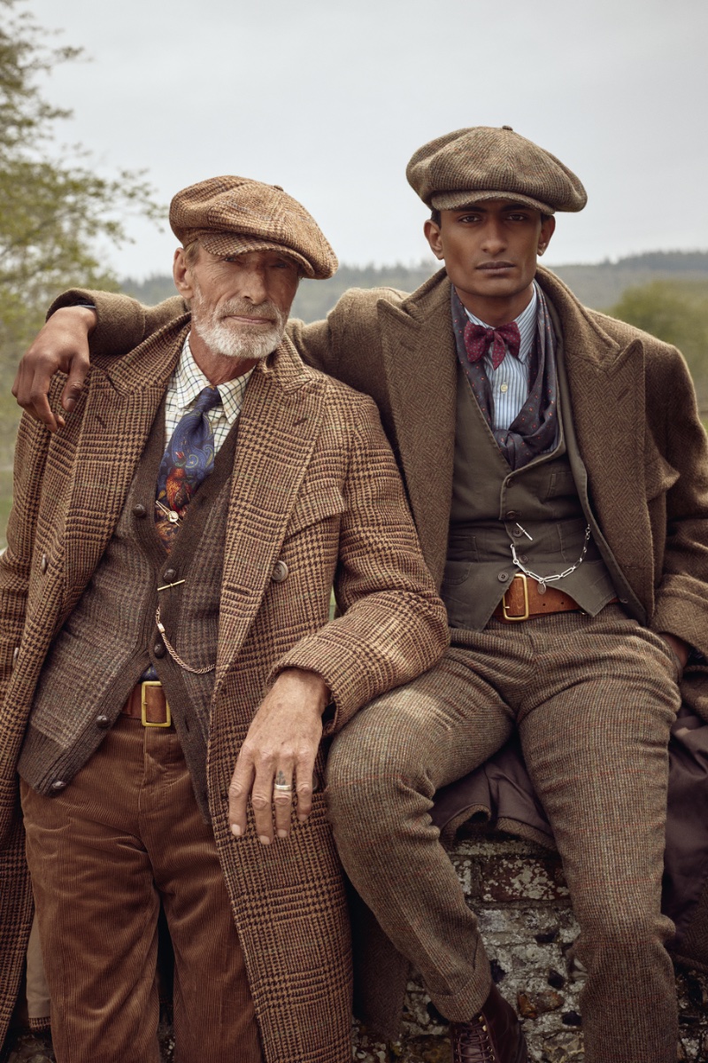 Rudy Verwey and Rishi Robin sport shades of brown in layered looks for the Polo Originals fall-winter 2023 campaign.