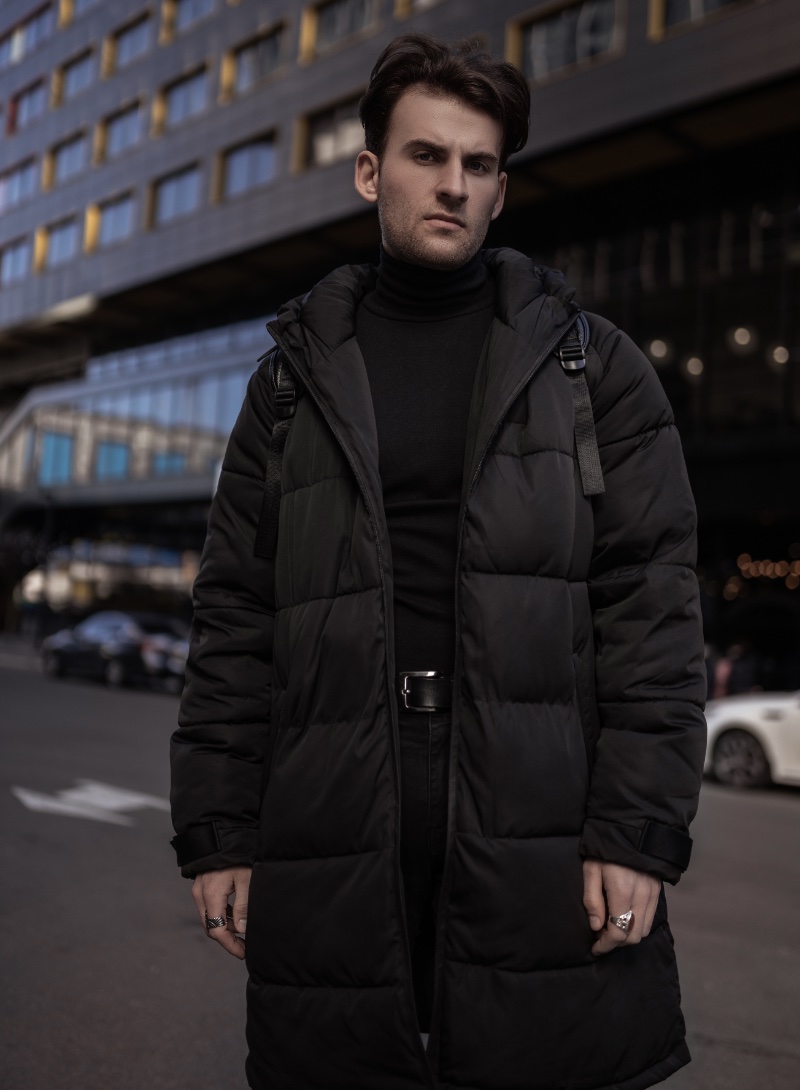 Puffer Jacket Outfit Men All Black