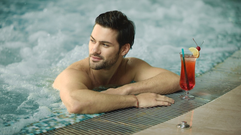Relaxation Drink Pool Man Relaxation Drink Pool Man