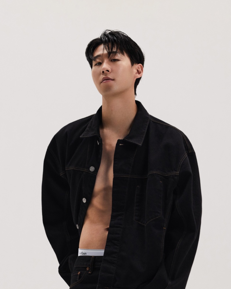 Reuniting with Calvin Klein, Son Heung-min sports essentials from the fashion brand.