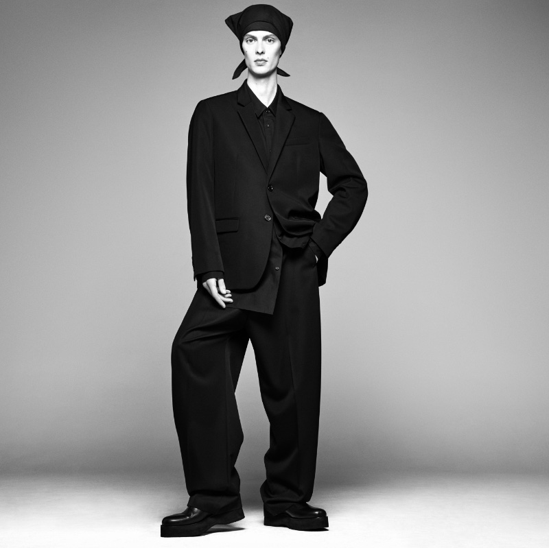 Leon Dame is front and center in oversized tailoring from the Steven Meisel x Zara collection.