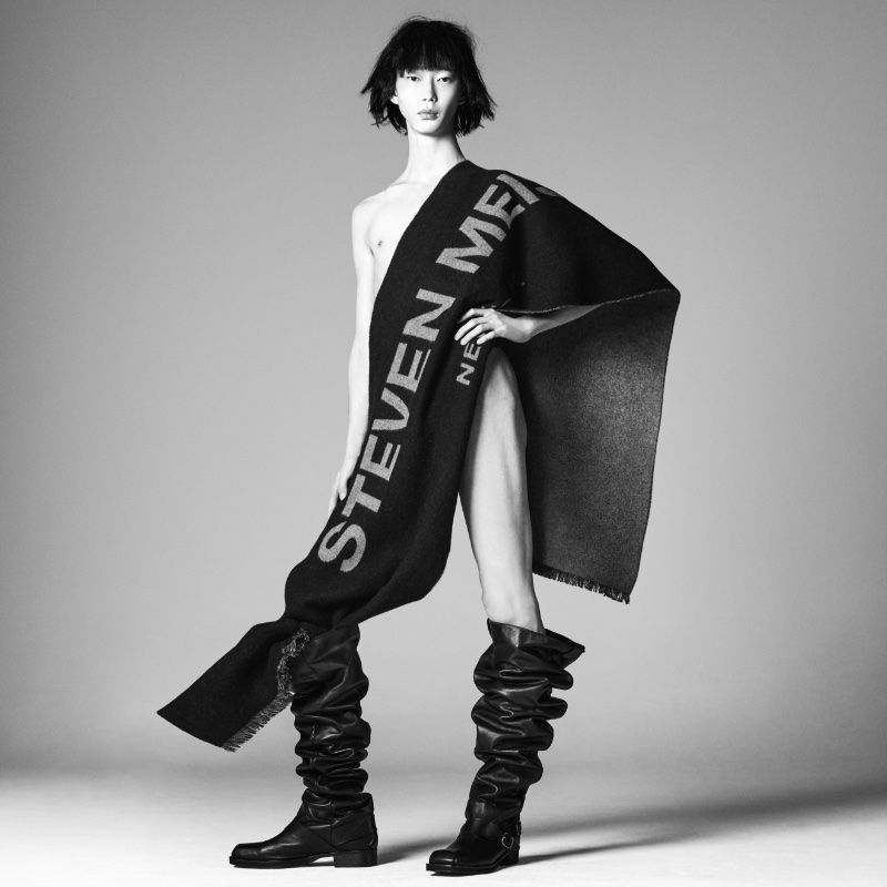 Gendai Funato makes a bold statement for the Steven Meisel x Zara collection campaign.