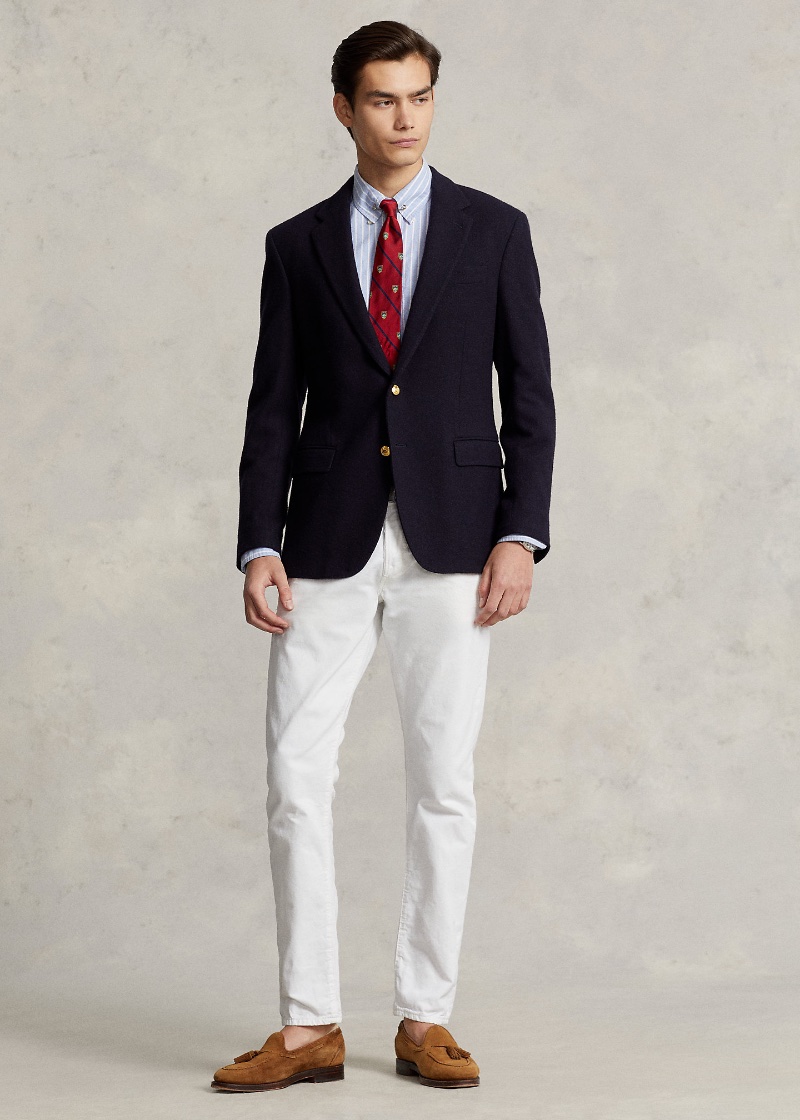 White Jeans Navy Blazer Men Ralph Lauren
