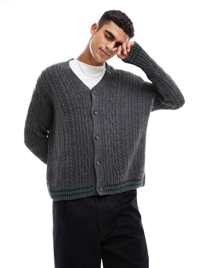 Cable Knit Cardigan Men ASOS