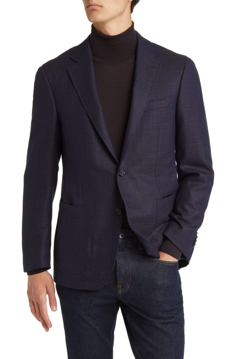 Pair a sport coat with a turtleneck sweater for a chic work outfit. 