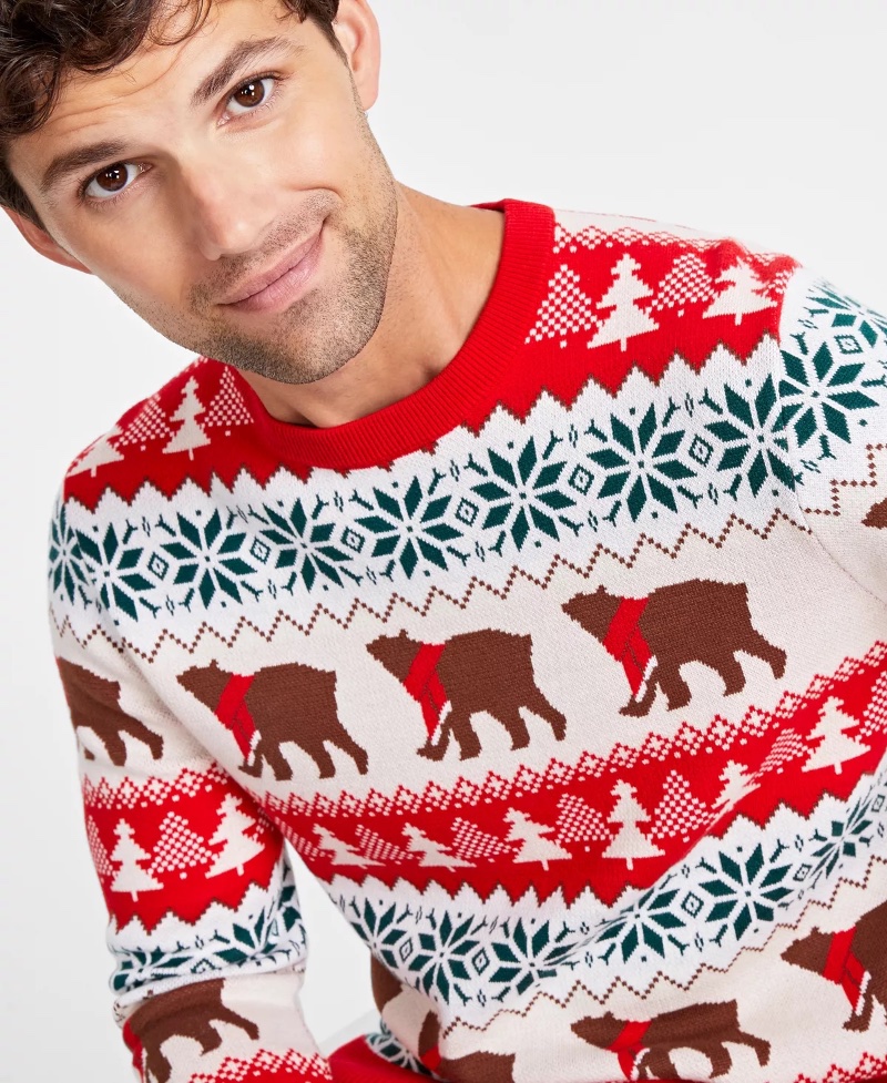 Charter Club Holiday Lane Santa Bear Sweater Men Macy's