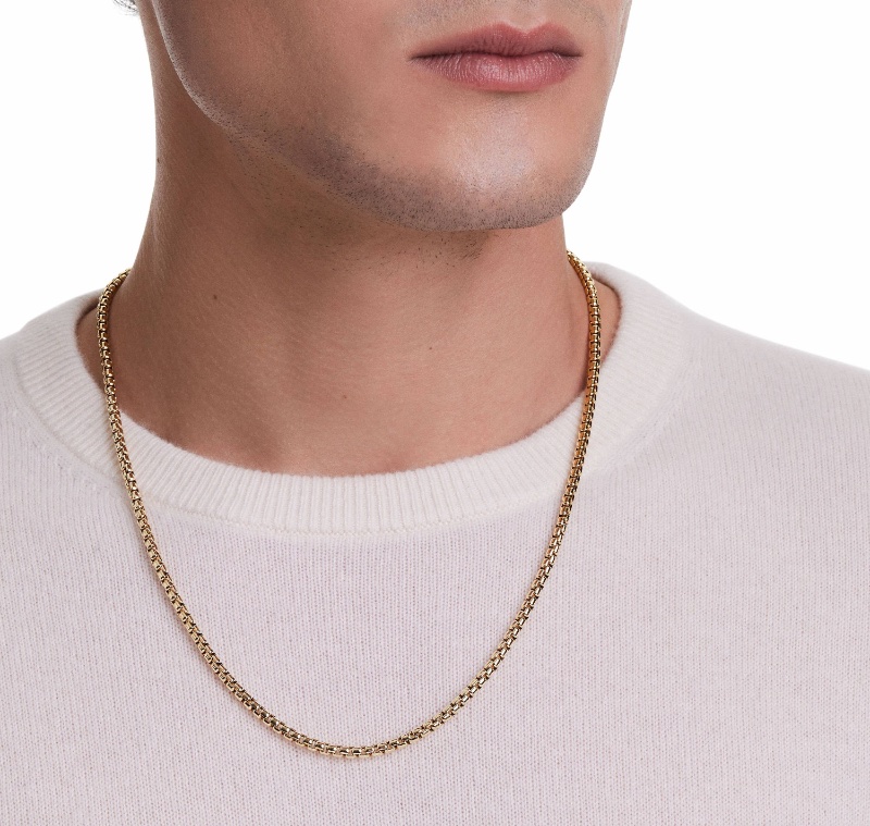 David Yurman Box Chain Necklace 18K Yellow Gold