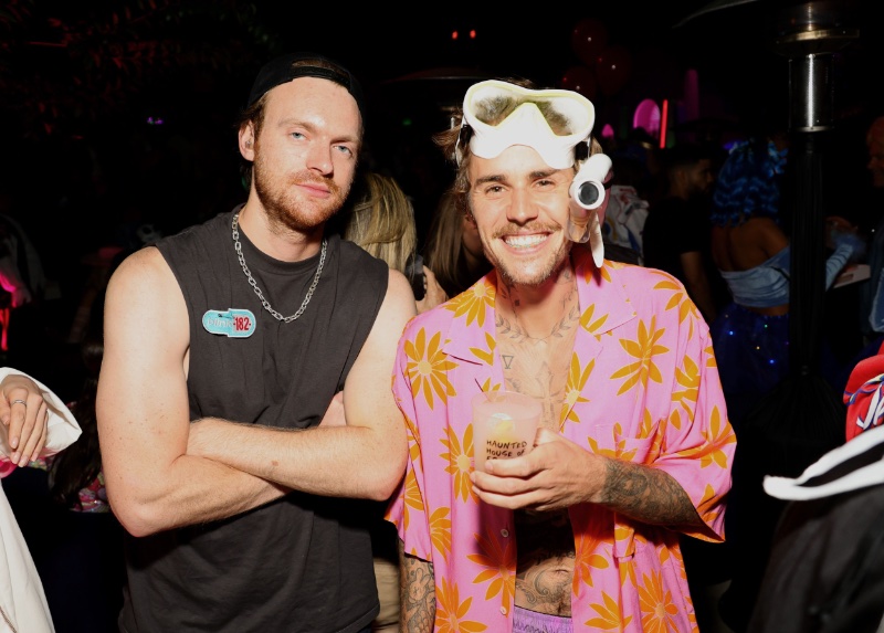 Finneas and Justin Bieber attend the Casamigos Halloween party.