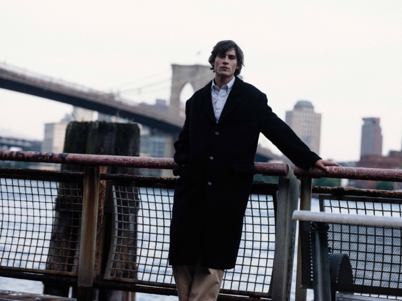 Donning a long tailored coat, Liam Kelly fronts the GANT 240 Mulberry Street collection campaign.