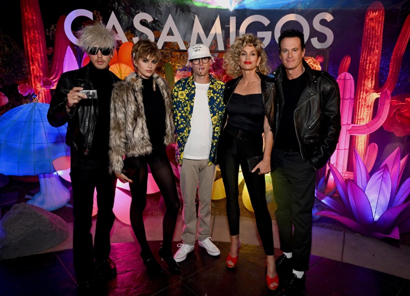 It's a family moment as the Gerbers pose for pictures at the Casamigos Halloween party.