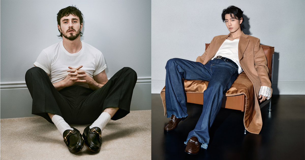 Paul Mescal & Xiao Zhan Front Gucci Horsebit 1953 Loafer Ad