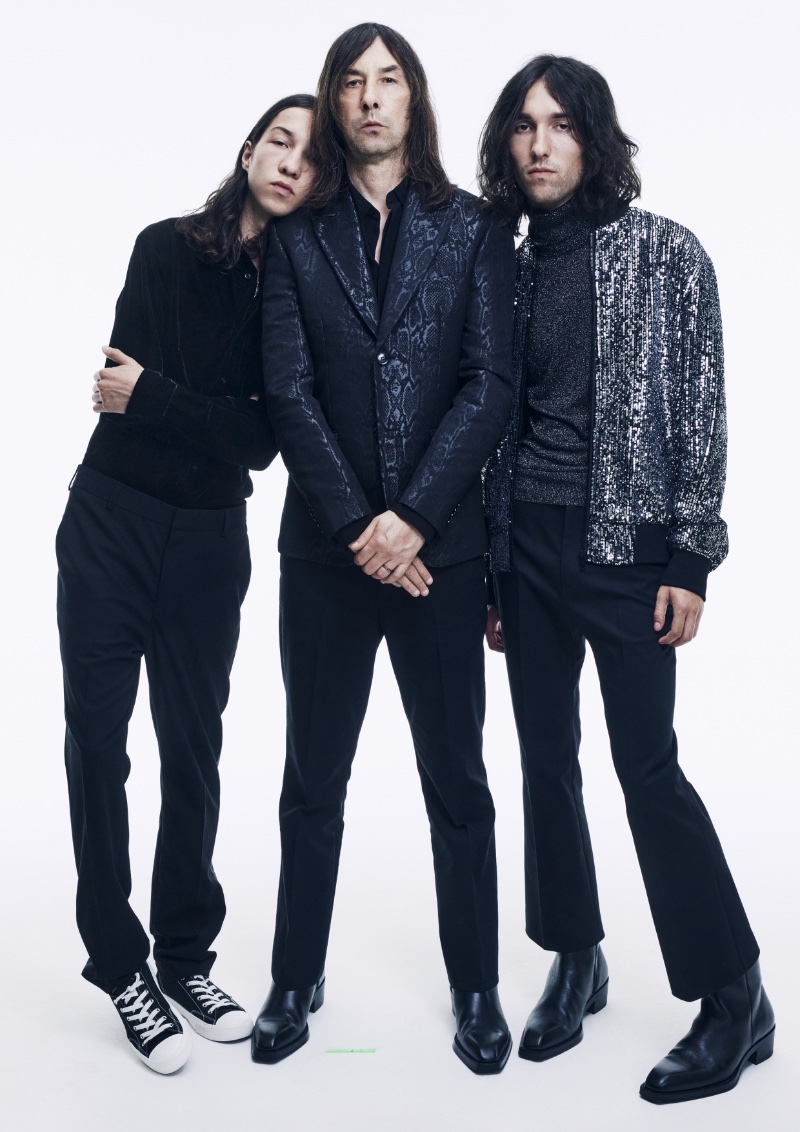 Scottish musician Bobby Gillespie and his sons Lux and Wolf star in H&M's holiday 2023 campaign.