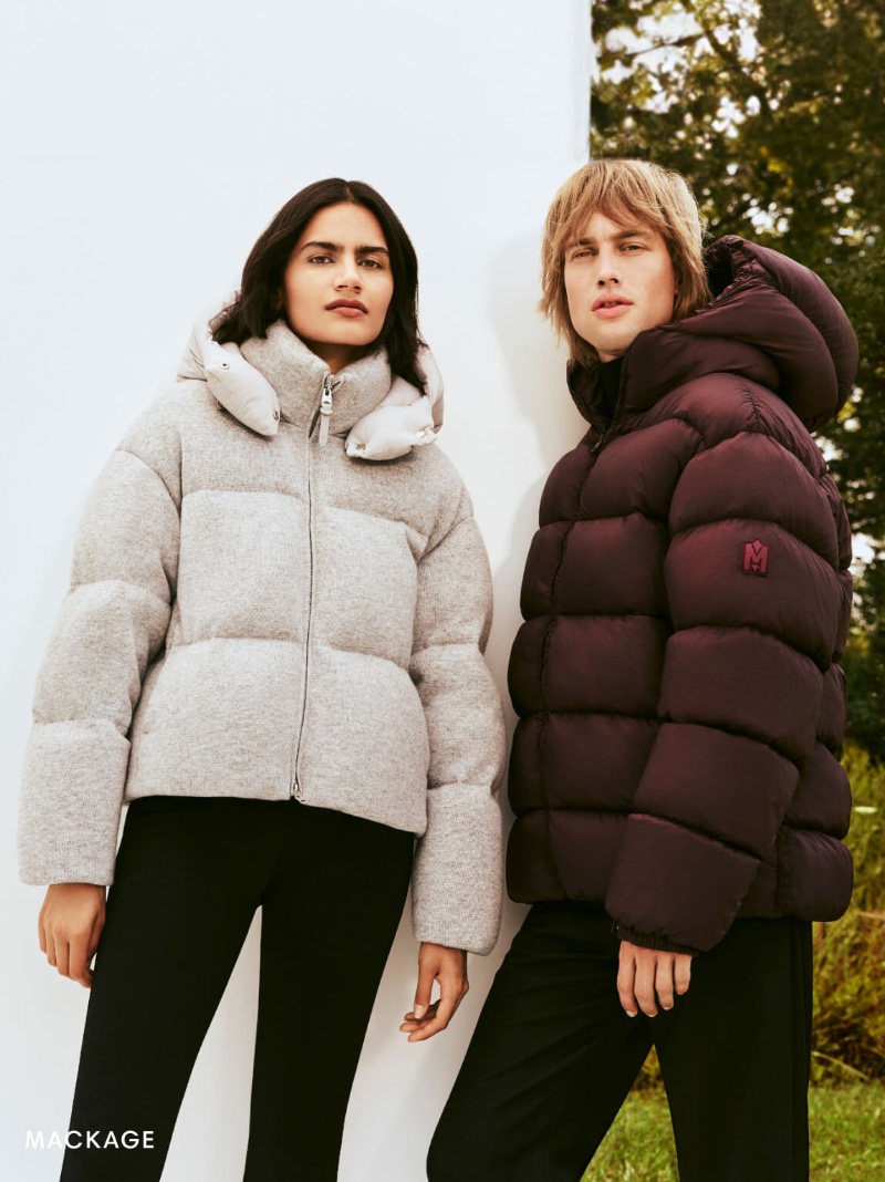 Mackage champions the iconic puffer for fall-winter 2023. 