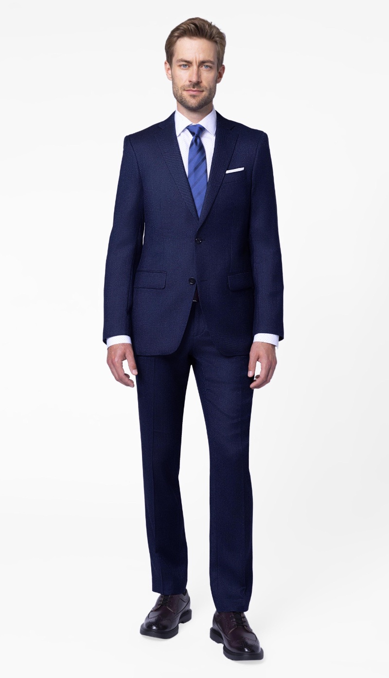 Indochino Mezzana Wide Twill Flannel Navy Suit