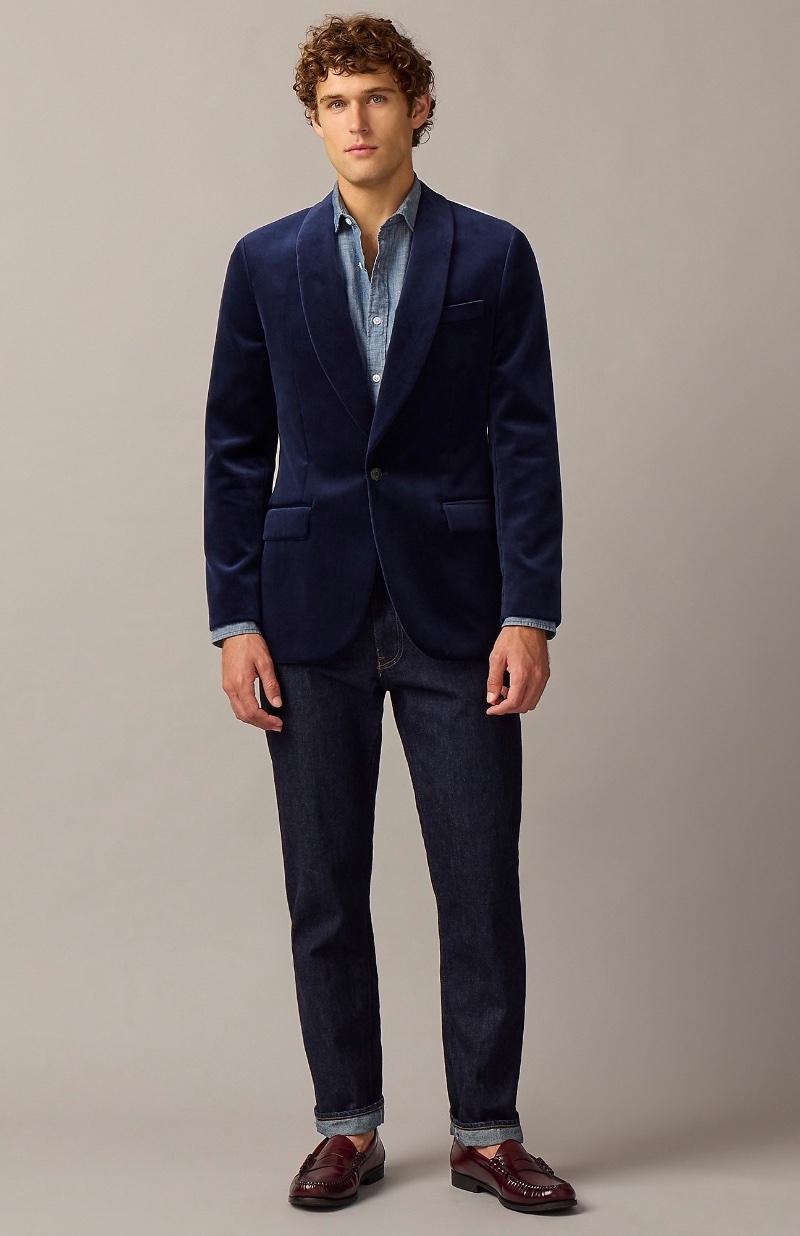 J.Crew Ludlow Slim-fit Shawl Collar Velvet Tuxedo Jacket Men