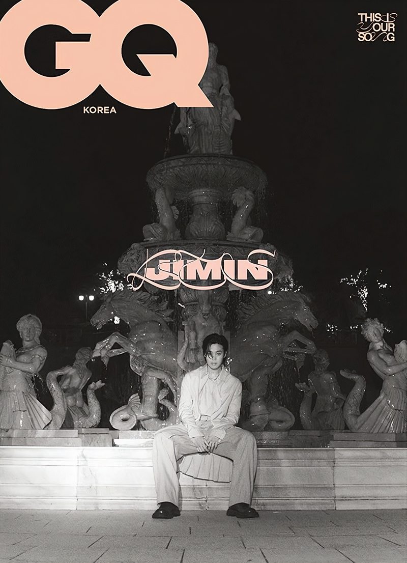 Jimin graces a black-and-white cover for the November 2023 issue of GQ Korea. 