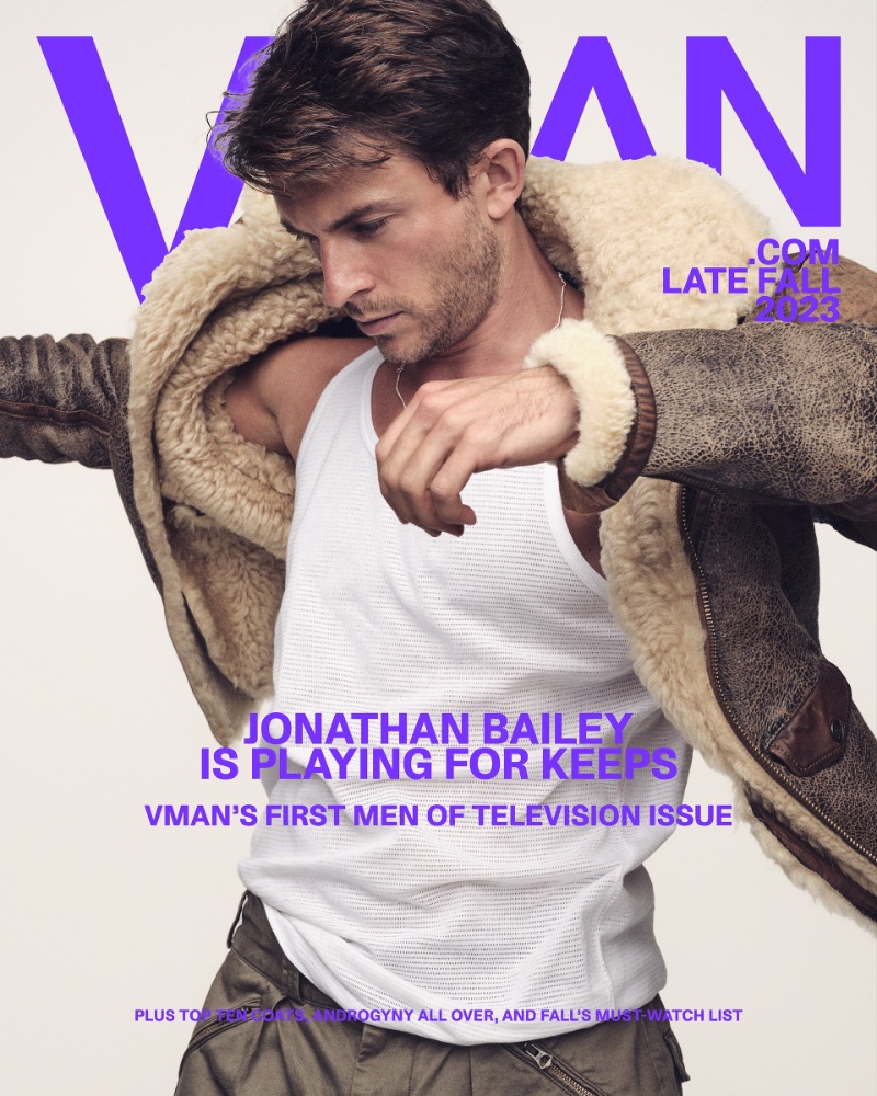Embracing a rugged appeal, Jonathan Bailey wears Polo Ralph Lauren for the digital cover of VMAN. 