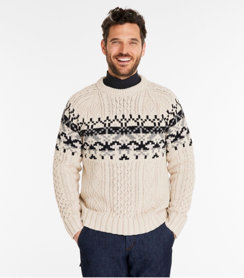 L.L. Bean Fisherman Sweater Fair Isle Men