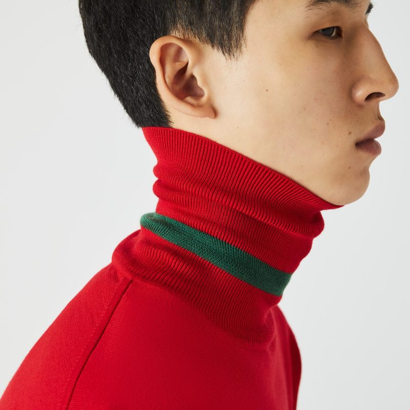 Find extra protection from the cold with a turtleneck sweater. 