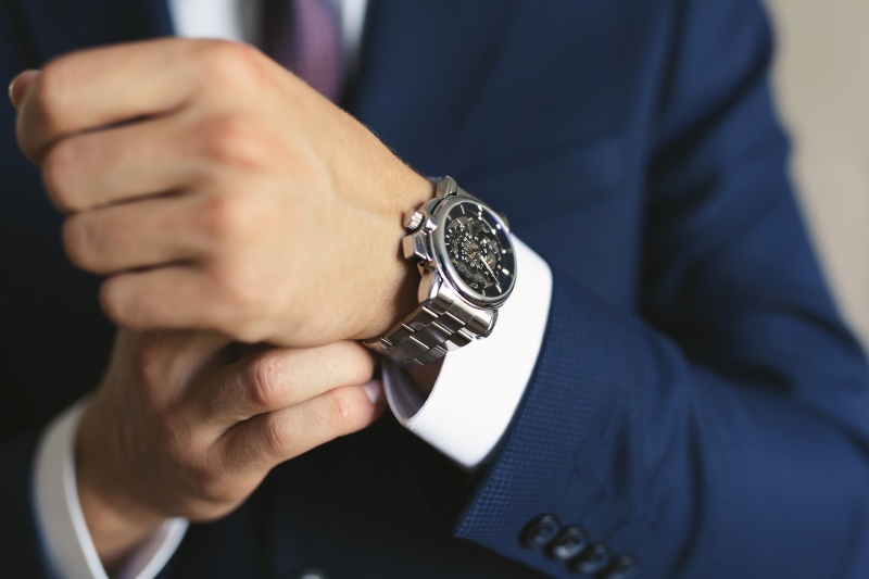 Man Wearing Watch Closeup