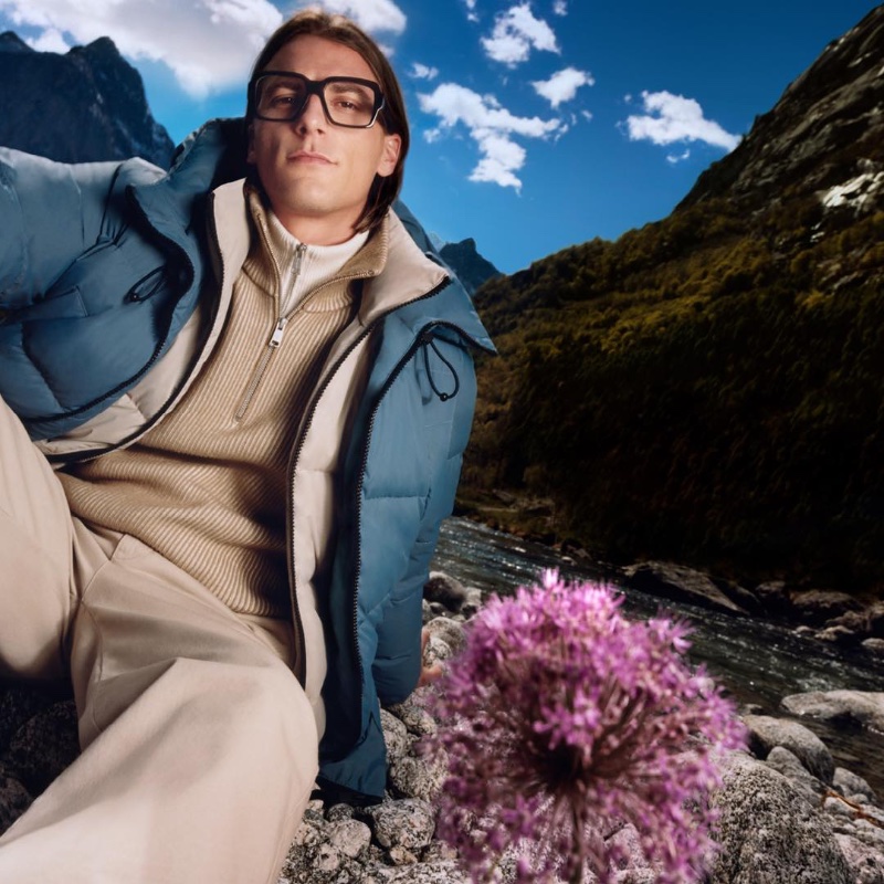 Victor Le Dauphin fronts Marc O'Polo's fall-winter 2023 campaign.
